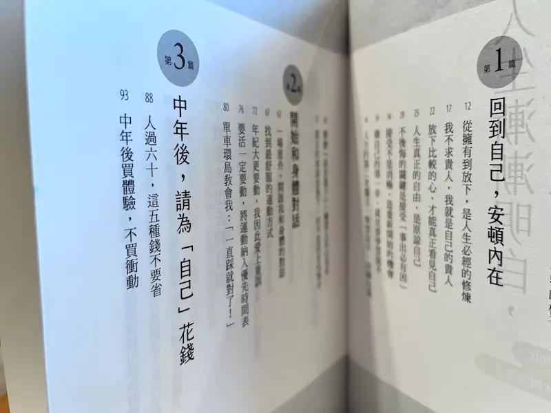 人生漸漸明白，50歲後才是最好的開始 內頁目錄
